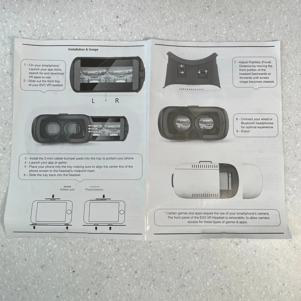 EVO VR Next Virtual Reality Headset for Smartphone White Black 360 Degree View